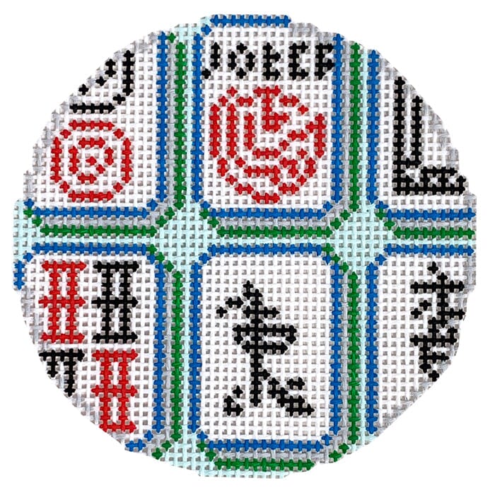 Mahjong Tiles Round - Jewel Colors on 13