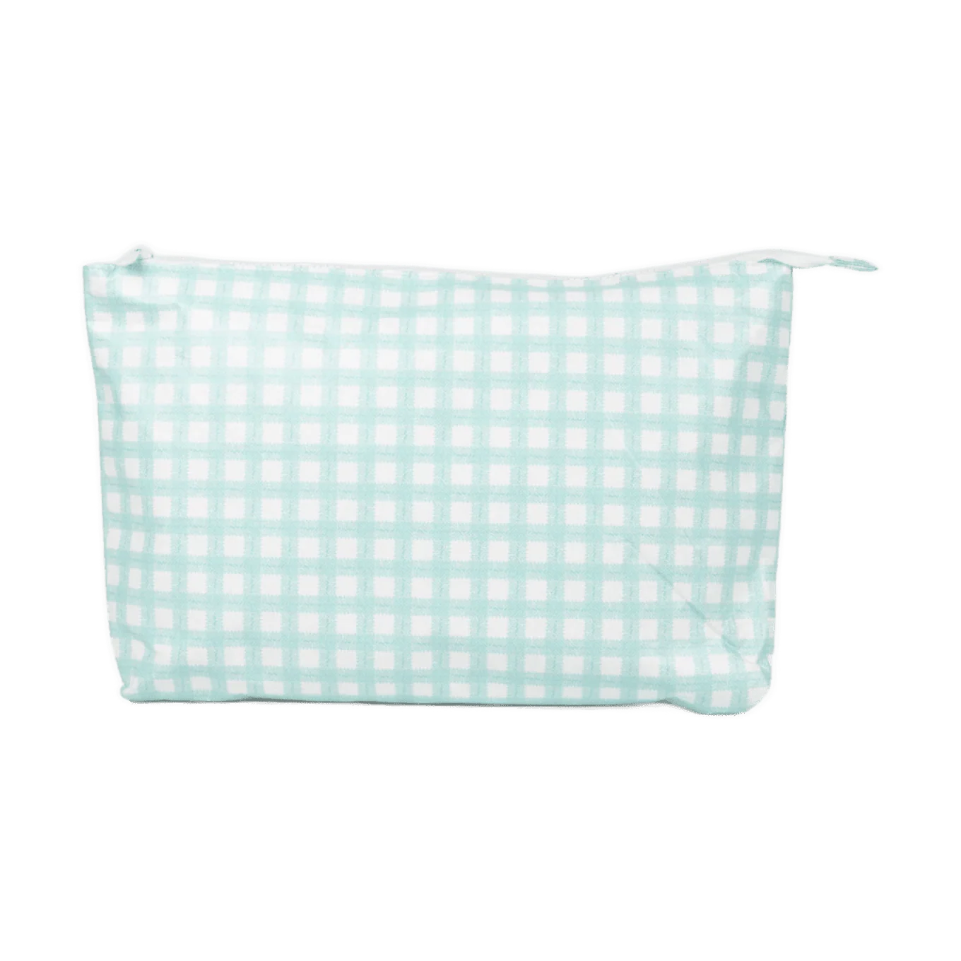 Large Stash Bag 13x9 - Aqua Gingham