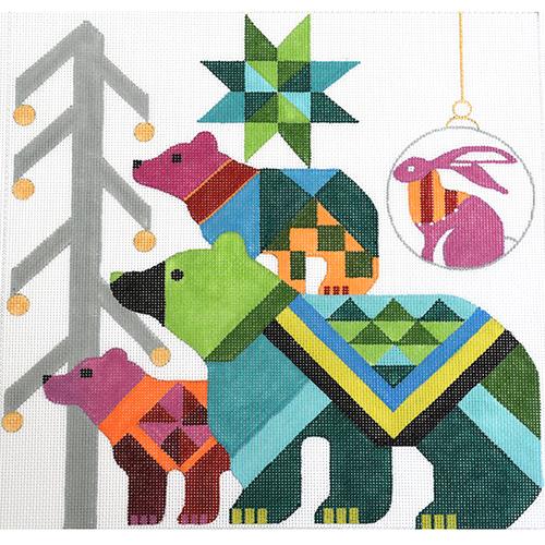 Abstract Bears 10" Square