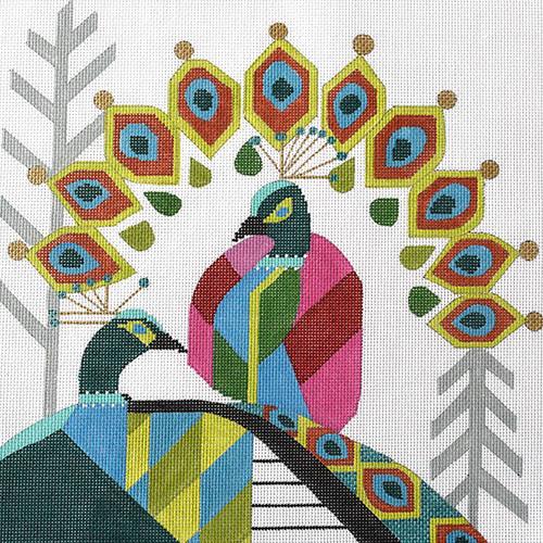 Abstract Peacock Pillow
