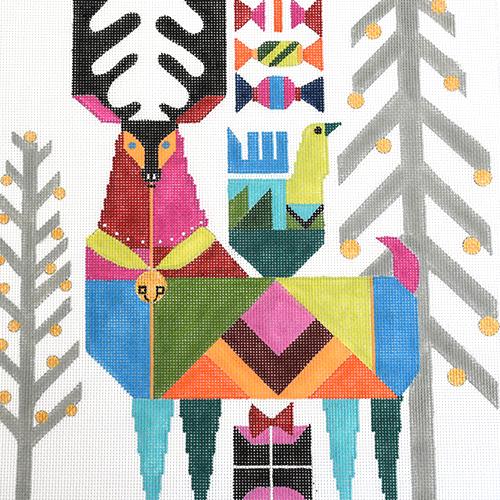 Abstract Reindeer Pillow - Image 2