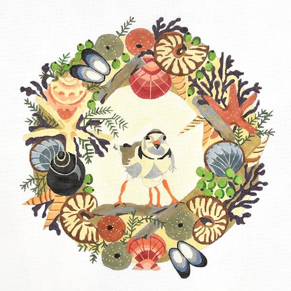 Plover and Chick Seaside Wreath