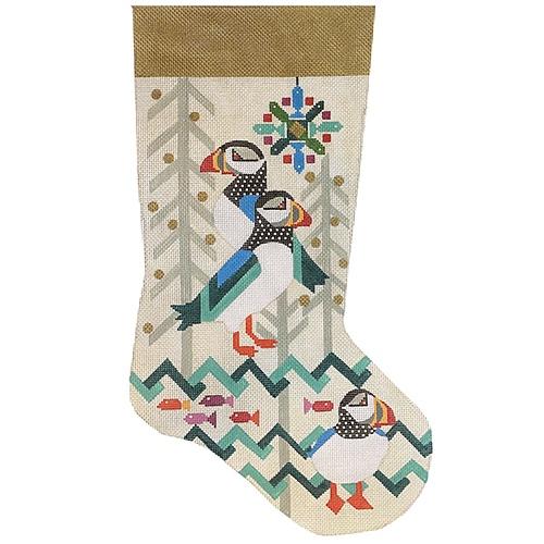 Abstract Puffins Stocking