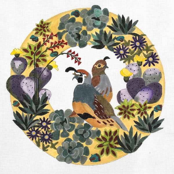 Quail in Desert Wreath