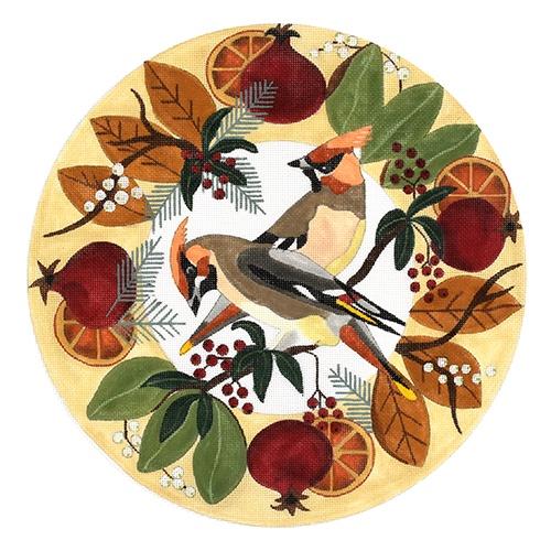 Waxwings in Wreath