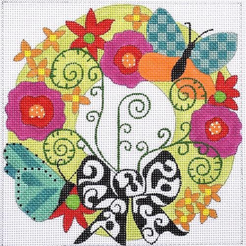 Wreath with Butterflies