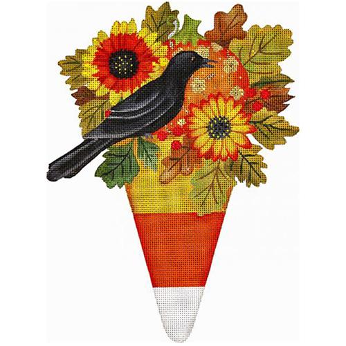 Candy Corn Bouquet with Bird