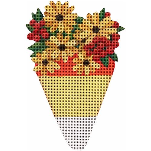 Candy Corn with Daisies