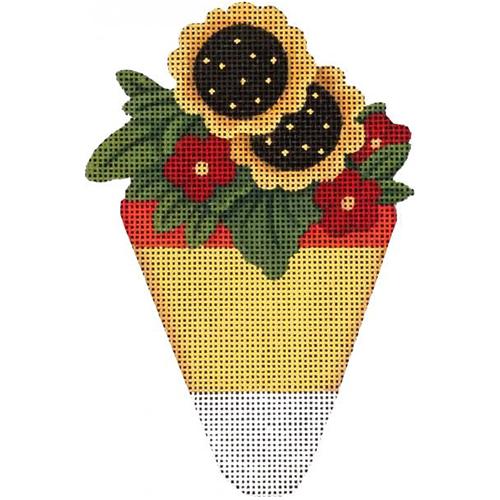Candy Corn with Sunflowers