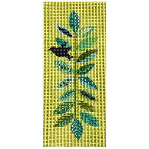 Green Bird on Branch Insert