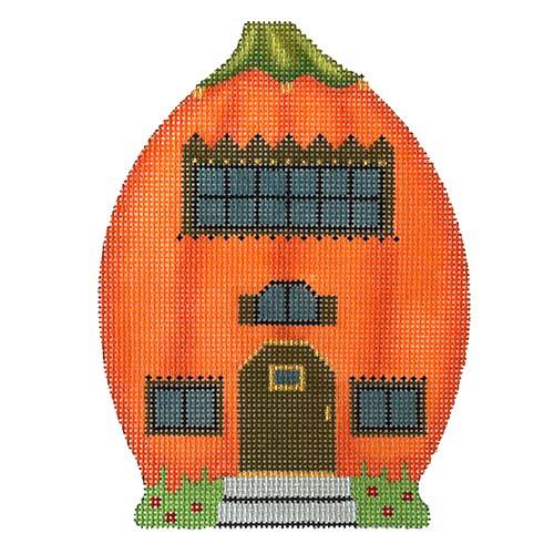 Pumpkin House - Green/Brown Door