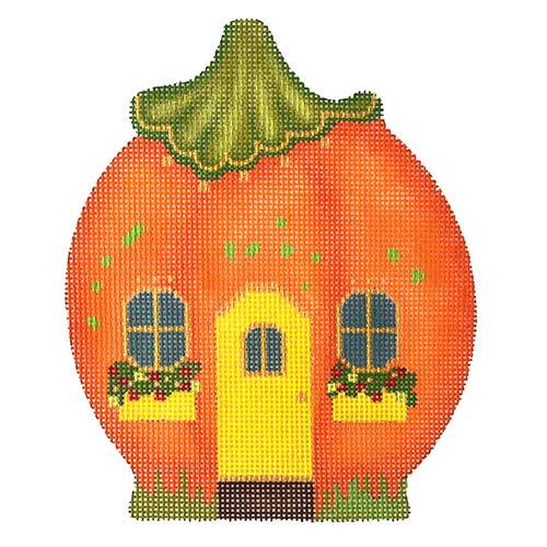 Pumpkin House - Yellow Door and Window Boxes