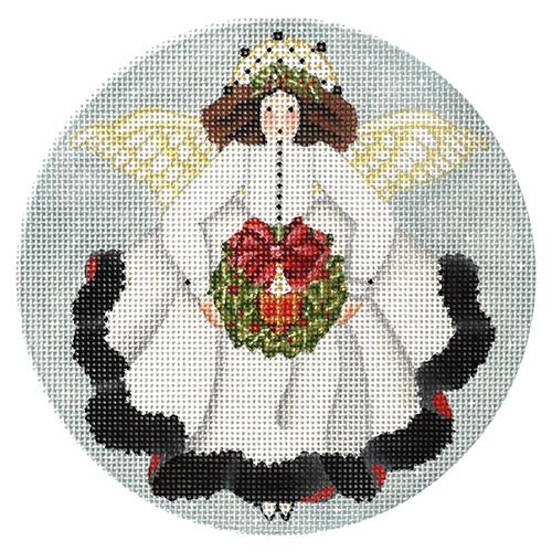 White Angel with Wreath Round