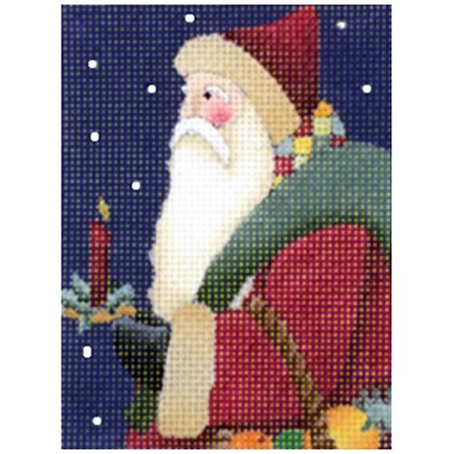 Candle Santa Blue Background