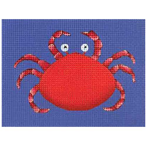 Red Crab Blue Background