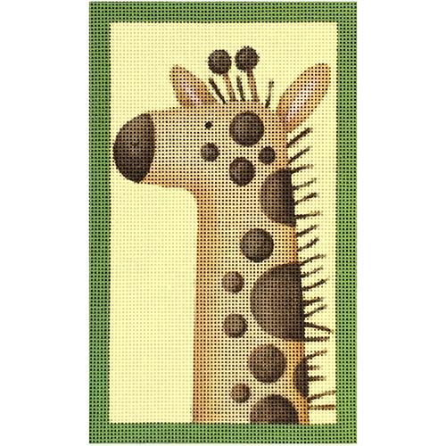 Spotted Giraffe with Yellow Background