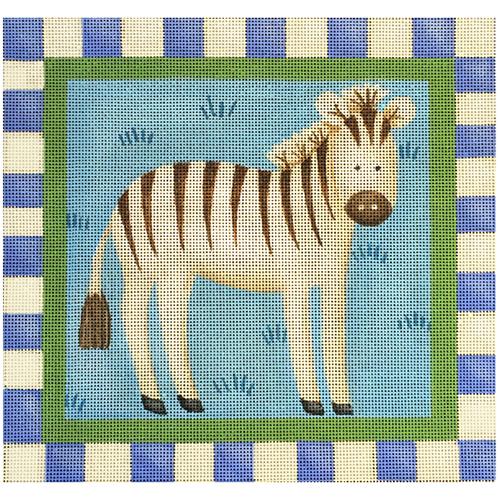 Zebra with Green and Blue Border