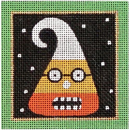 Green and Black Candy Corn Square