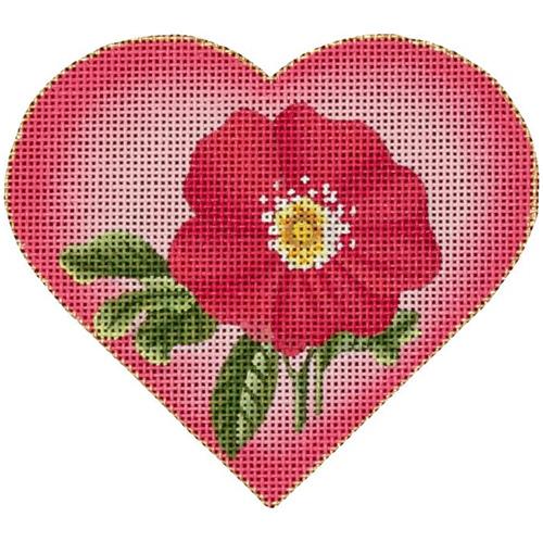 Pink Flower Heart with Pink Background