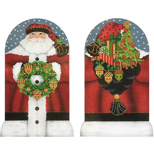 Two Sided Acorn Santa
