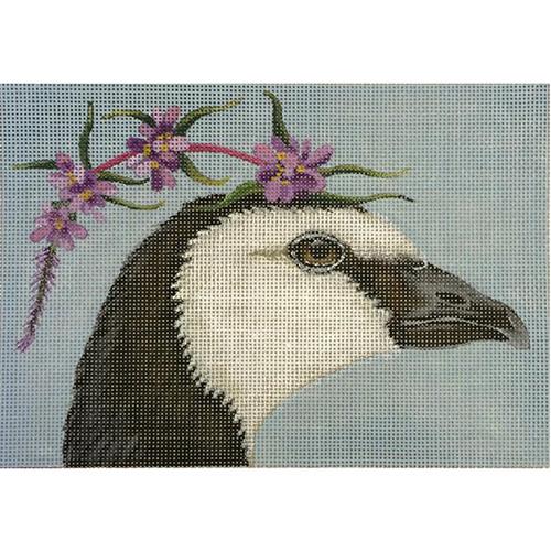 Goose with Purple Flowers