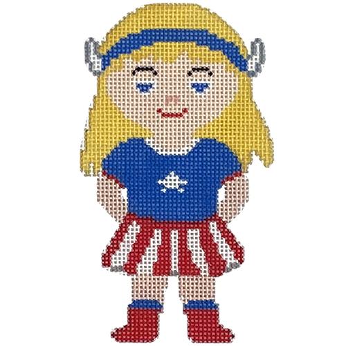 Mini Superheroine in Blue/Red