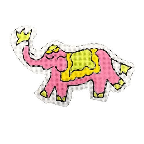 Mini Elephant - Solid Pink w/ Yellow & Lime