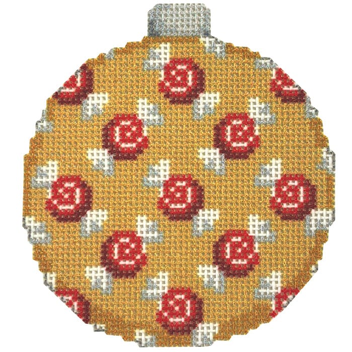 Swirl Candies on Gold Ball Ornament