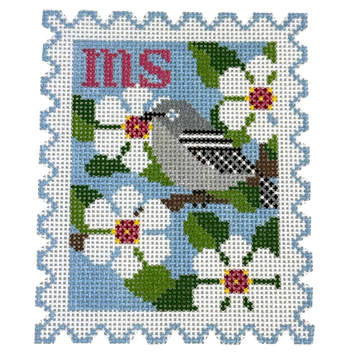 Mississippi State Bird & Flower Stamp with Stitch Guide