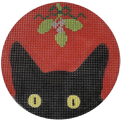 Mistletoe Peeky Kitty Round