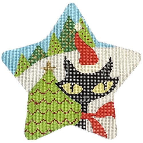 Mod Kitty Christmas Star - Traditional Colors