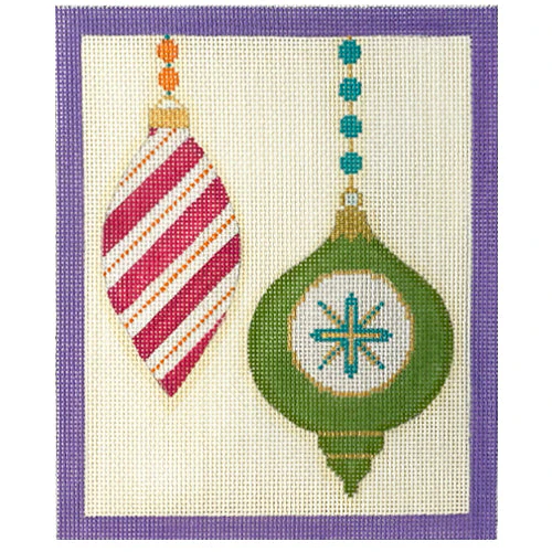 Mod Ornament Duo - Purple Border
