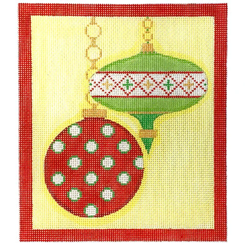 Mod Ornament Duo - Red Dots