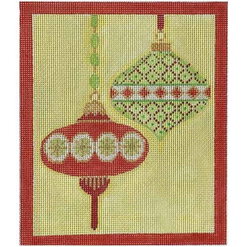 Mod Ornament Duo - Red Saucer