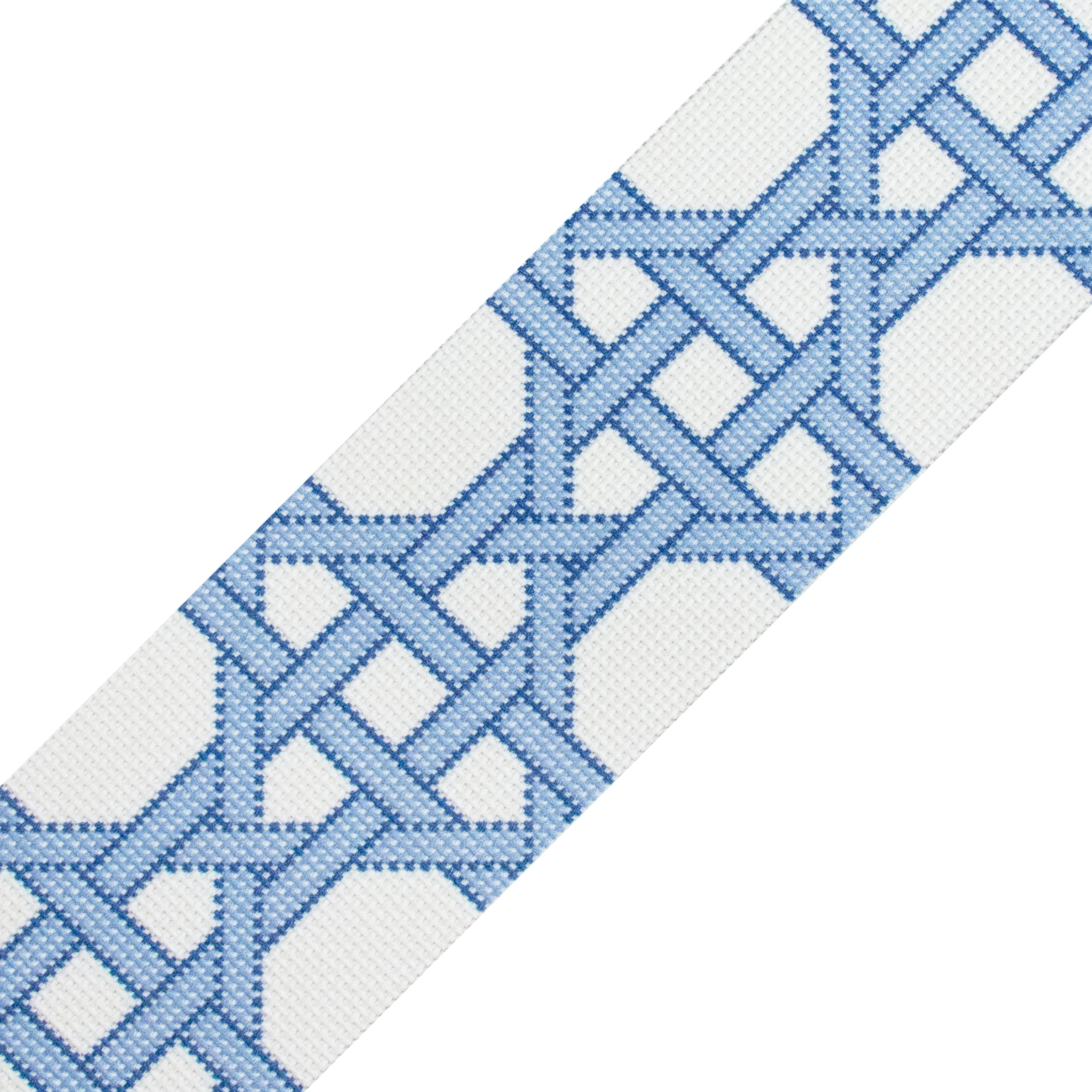 Modern Caning Band - Blue on White