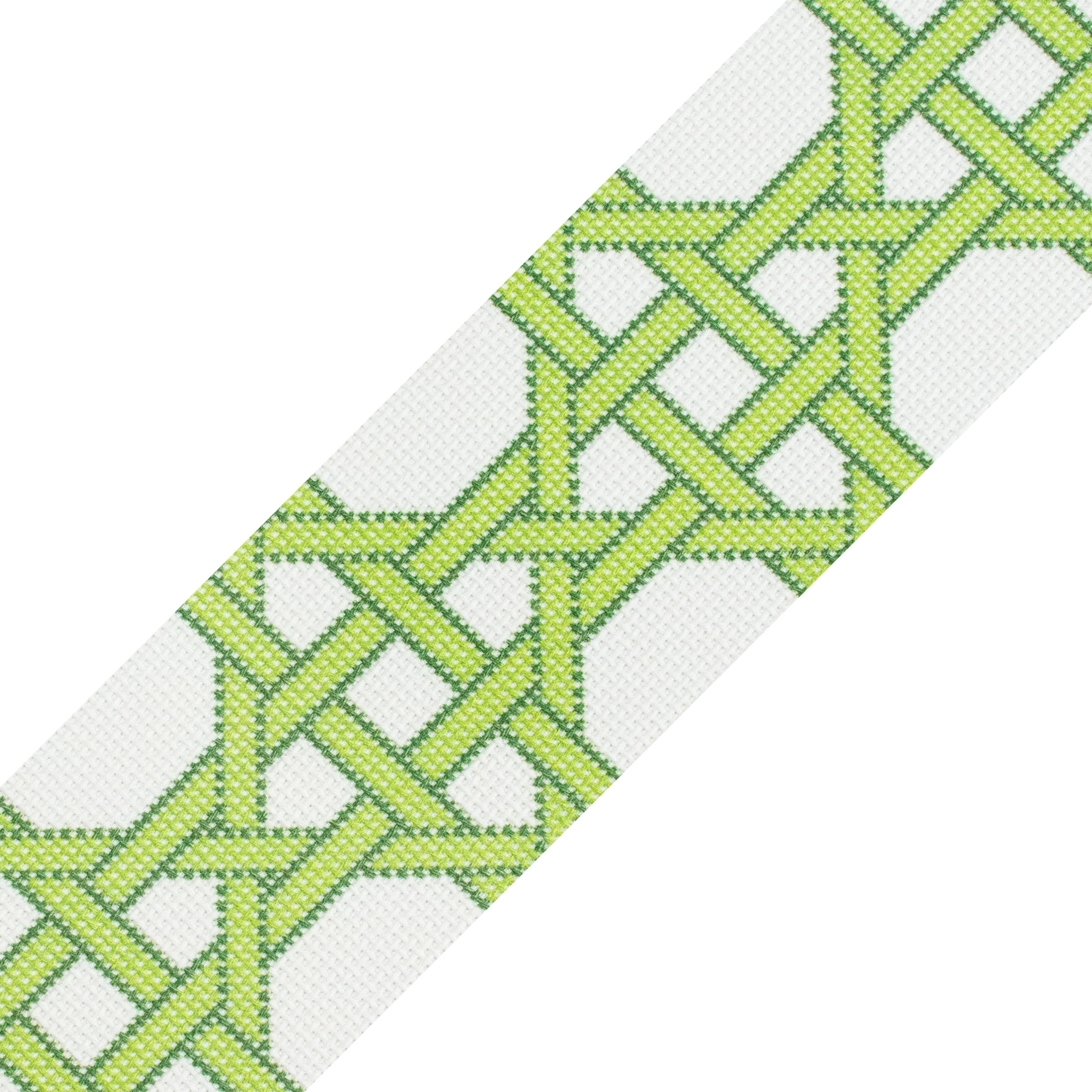 Modern Caning Band - Green on White