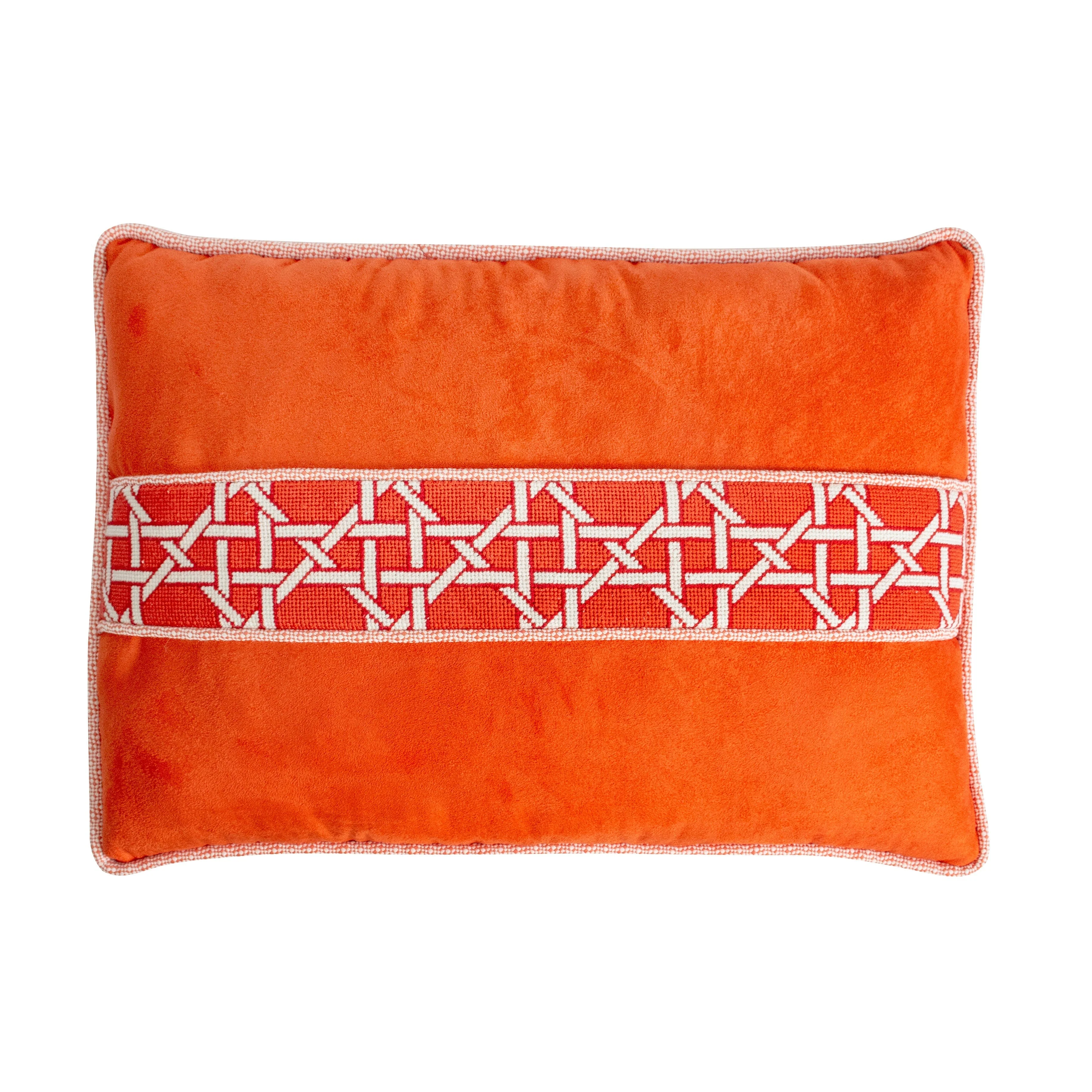 Modern Caning Band - White on Orange