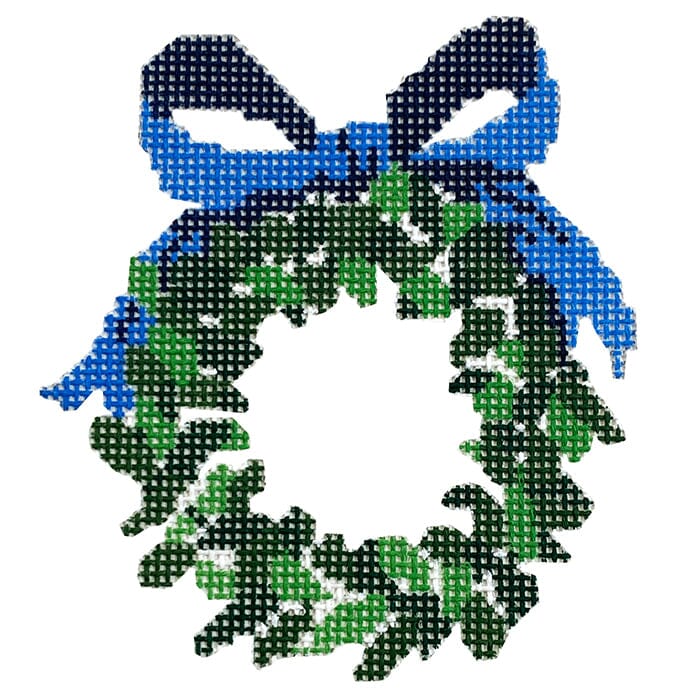 Monogram Wreath with Blue Bow