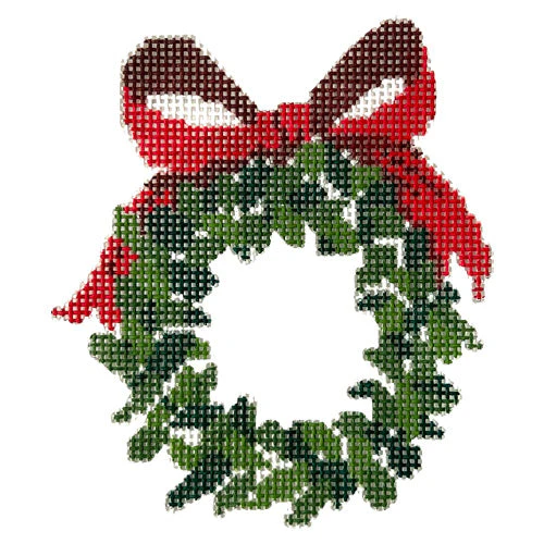 Monogramable Wreath with Red Bow