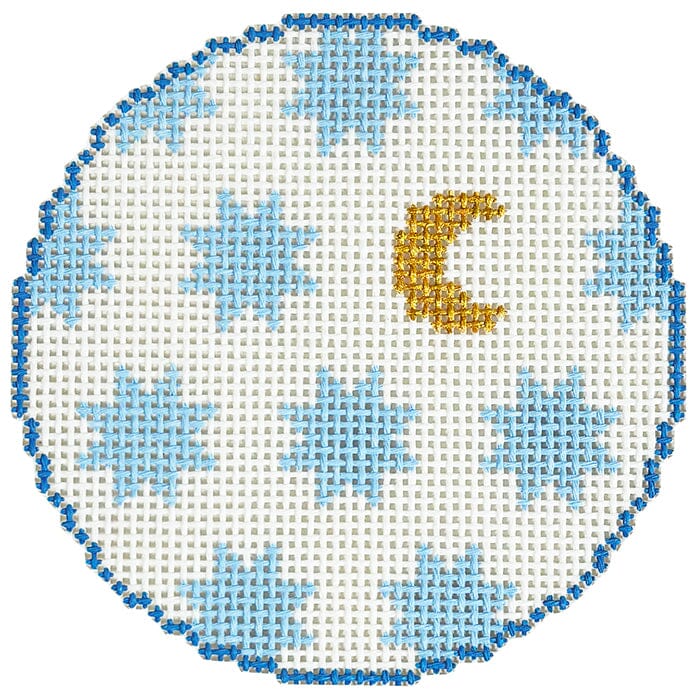 Moon & Stars Round White