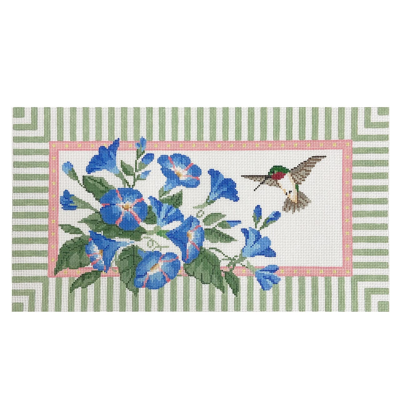 Morning Glories with Hummingbird