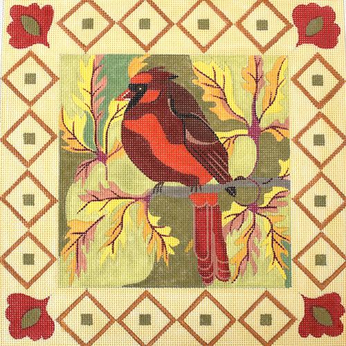 Cardinal with Diamond Border