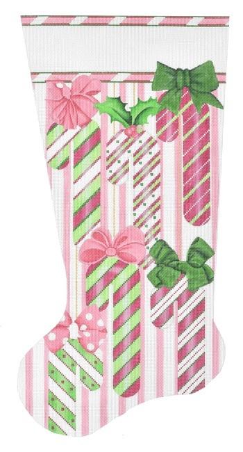 Pink Candy Cane Stocking