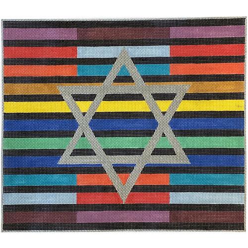 Multi Colored Stripes with Star of David