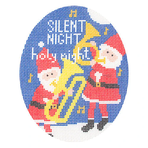 Musical Santas - Silent Night, Holy Night Canvas with Stitch Guide