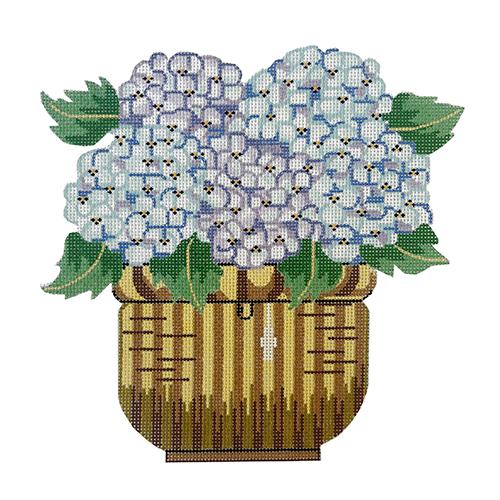Nantucket Basket with Hydrangea Pillow