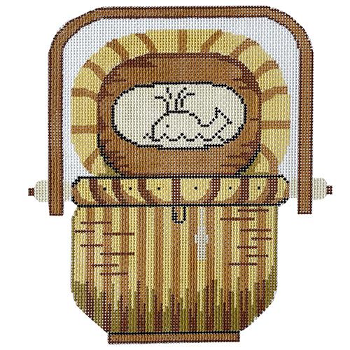 Nantucket Basket with Whale Lid Pillow
