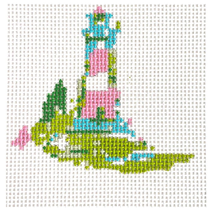 Nantucket Lighthouse Pink/Green 4x4