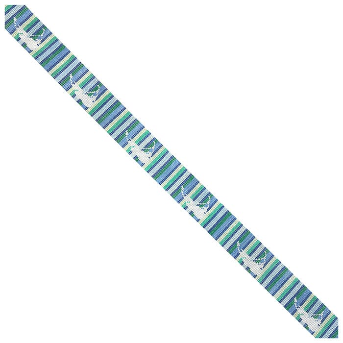 Nantucket on Blue & Green Summer Stripes Belt