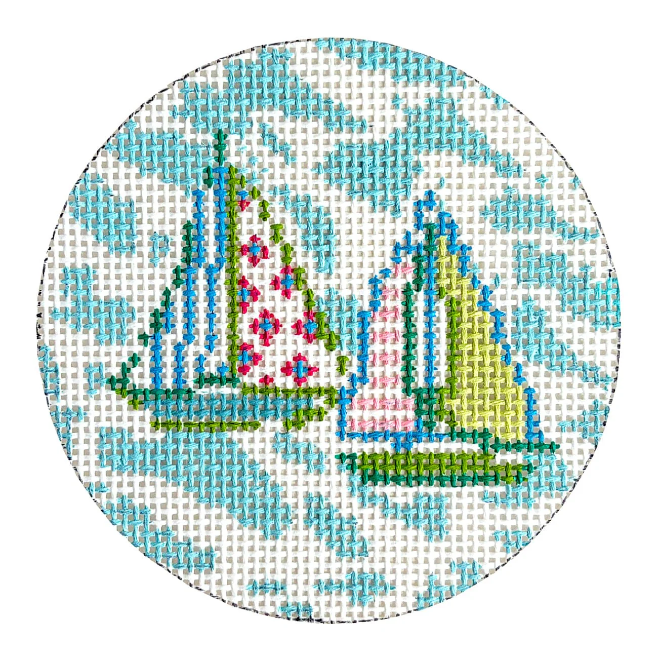Nantucket Sailboats 4" Round